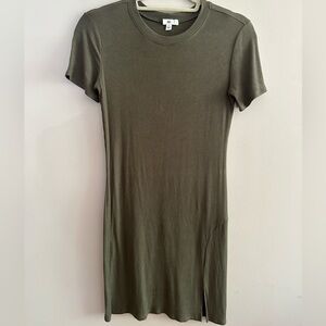 BP Olive Short-Sleeve Ribbed Tee Dress